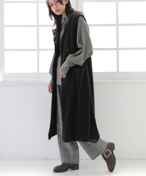 osharewalker（オシャレウォーカー）の「【廃盤】『ボアロングジレベスト』（ベスト・レディース・ブラック/アイボリー/モカ・FREE）」の9枚目の写真