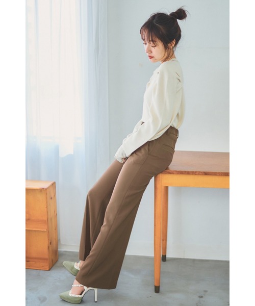 N WITH.（エヌウィズ）の「フレアスラックス（スラックス・レディース・モカ/ベージュ・S/M）」の5枚目の写真