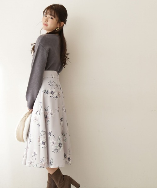 PROPORTION BODY DRESSING（プロポーションボディドレッシング）の「フラワーブーケフレアスカート / 1213120104（スカート・レディース・ベージュ/ダークグレー/グレー・MEDIUM/X-SMALL/SMALL）」の5枚目の写真