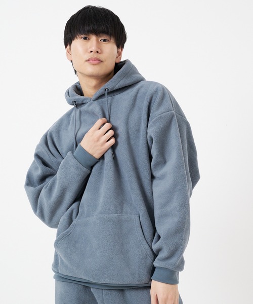 CORISCO（コリスコ）の「フラノフリース BIGプルパーカー(M1)（パーカー・メンズ・その他1/その他2/ブルー系その他/グリーン/アイボリー/ブラック/ダークグリーン・MEDIUM/LARGE/X-LARGE）」の5枚目の写真