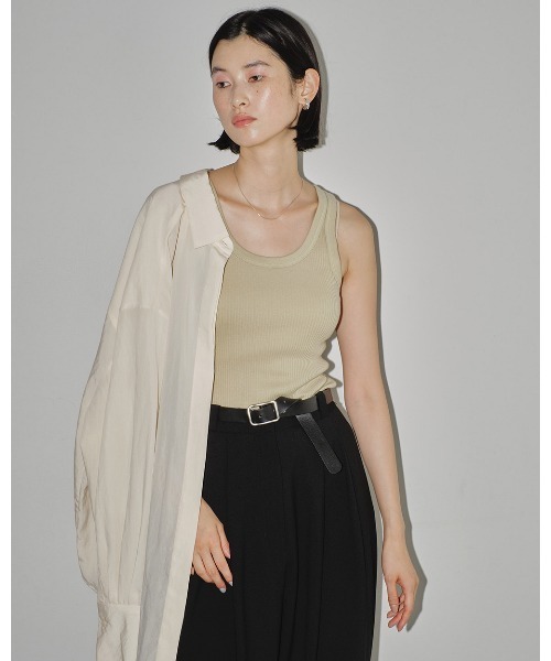 TODAYFUL(トゥデイフル)の「Seemless Knit Tank Top(タンクトップ・レディース・ホワイト/ブラック/ラベンダー/キャメル/ライトグリーン・FREE)」の10枚目の写真
