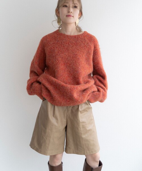 FREAK'S STORE（フリークスストア）の「akina × FREAK'S STORE/アキナ akina × FREAK'S モヘアタッチルーズニット（ニット/セーター・レディース・ベージュ/オレンジ/ブラウン・ﾌﾘ-）」の8枚目の写真