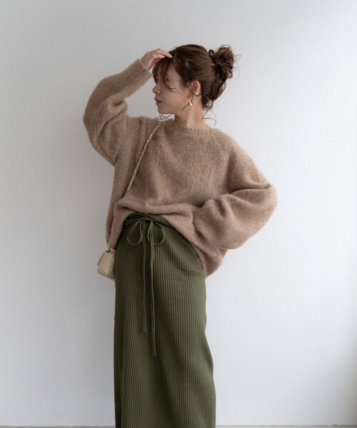 FREAK'S STORE（フリークスストア）の「akina × FREAK'S STORE/アキナ akina × FREAK'S モヘアタッチルーズニット（ニット/セーター・レディース・ベージュ/オレンジ/ブラウン・ﾌﾘ-）」の11枚目の写真