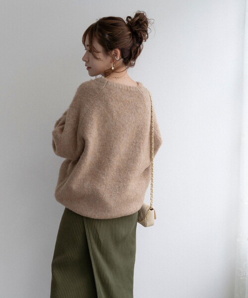 FREAK'S STORE（フリークスストア）の「akina × FREAK'S STORE/アキナ akina × FREAK'S モヘアタッチルーズニット（ニット/セーター・レディース・ベージュ/オレンジ/ブラウン・ﾌﾘ-）」の13枚目の写真