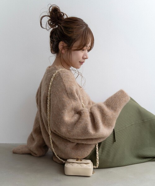 FREAK'S STORE（フリークスストア）の「akina × FREAK'S STORE/アキナ akina × FREAK'S モヘアタッチルーズニット（ニット/セーター・レディース・ベージュ/オレンジ/ブラウン・ﾌﾘ-）」の14枚目の写真