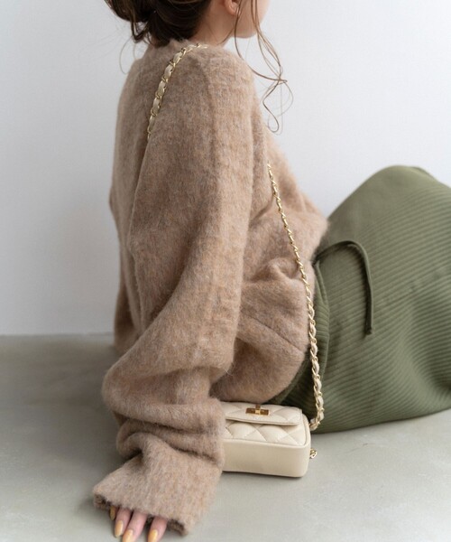 FREAK'S STORE（フリークスストア）の「akina × FREAK'S STORE/アキナ akina × FREAK'S モヘアタッチルーズニット（ニット/セーター・レディース・ベージュ/オレンジ/ブラウン・ﾌﾘ-）」の15枚目の写真