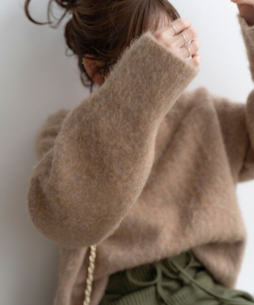 FREAK'S STORE（フリークスストア）の「akina × FREAK'S STORE/アキナ akina × FREAK'S モヘアタッチルーズニット（ニット/セーター・レディース・ベージュ/オレンジ/ブラウン・ﾌﾘ-）」の16枚目の写真