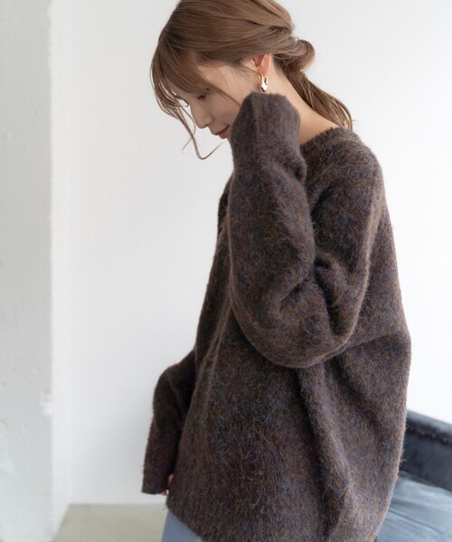 FREAK'S STORE（フリークスストア）の「akina × FREAK'S STORE/アキナ akina × FREAK'S モヘアタッチルーズニット（ニット/セーター・レディース・ベージュ/オレンジ/ブラウン・ﾌﾘ-）」の18枚目の写真