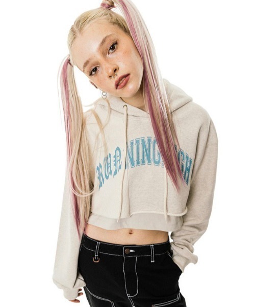 runningHIGH/ランニングハイ】ARCH LOGO LAYERED CROP HOODIE ...