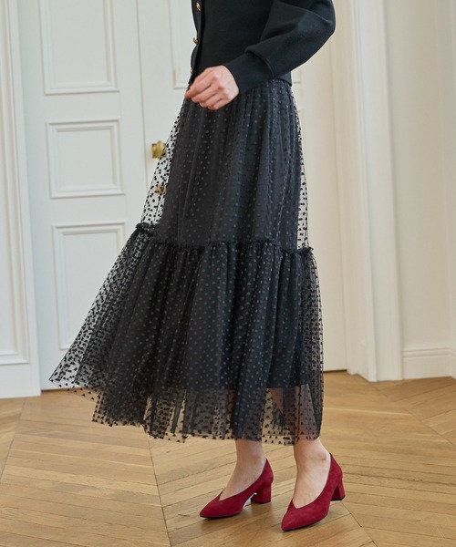 ANAYI(アナイ)の「ドットチュールティアード スカート(スカート・レディース・ブラック・36/38)」の11枚目の写真