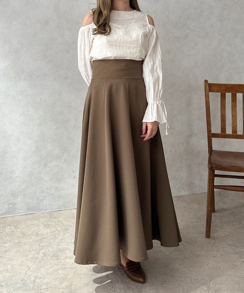 apres jour clair(アプレジュールクレア)の「【apres jour clair】ハイウエストフレアスカート【ZOZOTOWN限定アイテム】(スカート・レディース・グレー/ブラック/アイボリー/モカ/ベージュ・X-LARGE/フリー)」の16枚目の写真