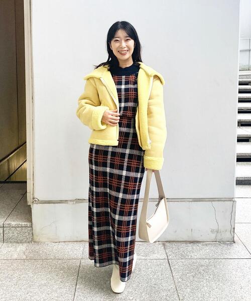 OPAQUE.CLIP（オペークドットクリップ）の「◆チェックジャカードニット（ニット/セーター・レディース・ネイビー系1/ブルー系6・38）」の11枚目の写真