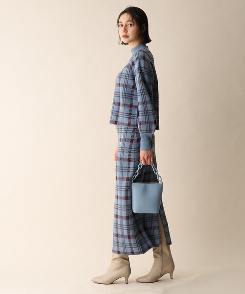 OPAQUE.CLIP（オペークドットクリップ）の「◆チェックジャカードニット（ニット/セーター・レディース・ネイビー系1/ブルー系6・38）」の13枚目の写真