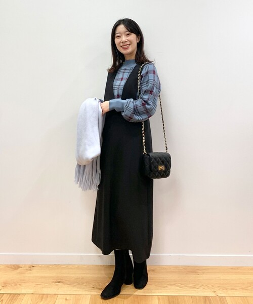 OPAQUE.CLIP（オペークドットクリップ）の「◆チェックジャカードニット（ニット/セーター・レディース・ネイビー系1/ブルー系6・38）」の10枚目の写真