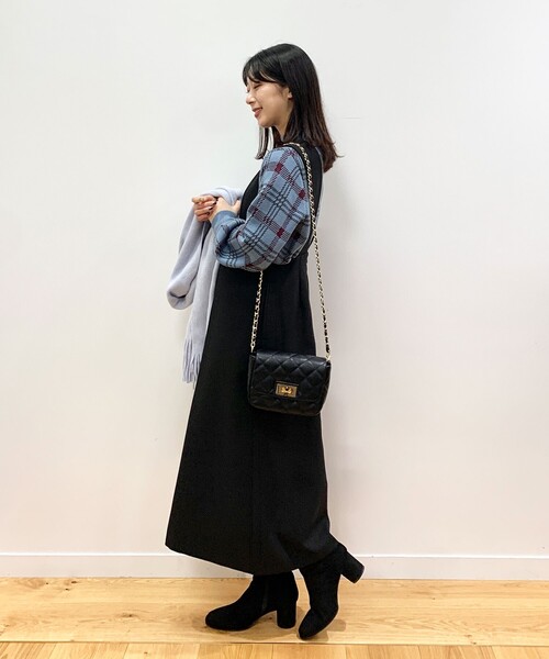 OPAQUE.CLIP（オペークドットクリップ）の「◆チェックジャカードニット（ニット/セーター・レディース・ネイビー系1/ブルー系6・38）」の6枚目の写真