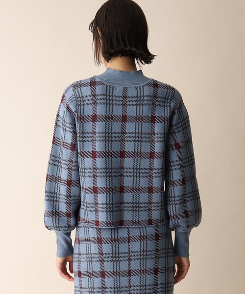 OPAQUE.CLIP（オペークドットクリップ）の「◆チェックジャカードニット（ニット/セーター・レディース・ネイビー系1/ブルー系6・38）」の21枚目の写真