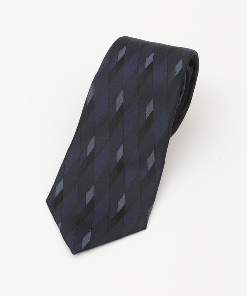 CROWDED CLOSET（クラウデッドクローゼット）の「ダイヤ/千鳥格子柄 クレリックタイ（ネクタイ・メンズ・ネイビー/シルバー/ボルドー・FREE）」の2枚目の写真