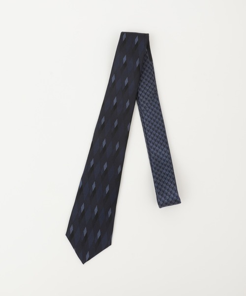 CROWDED CLOSET（クラウデッドクローゼット）の「ダイヤ/千鳥格子柄 クレリックタイ（ネクタイ・メンズ・ネイビー/シルバー/ボルドー・FREE）」の7枚目の写真