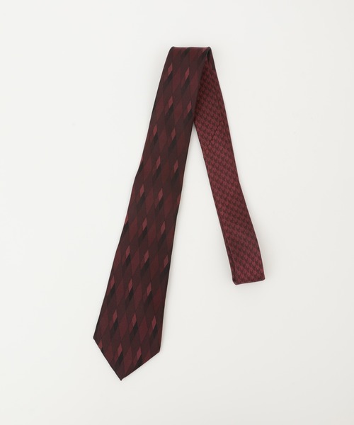 CROWDED CLOSET（クラウデッドクローゼット）の「ダイヤ/千鳥格子柄 クレリックタイ（ネクタイ・メンズ・ネイビー/シルバー/ボルドー・FREE）」の8枚目の写真