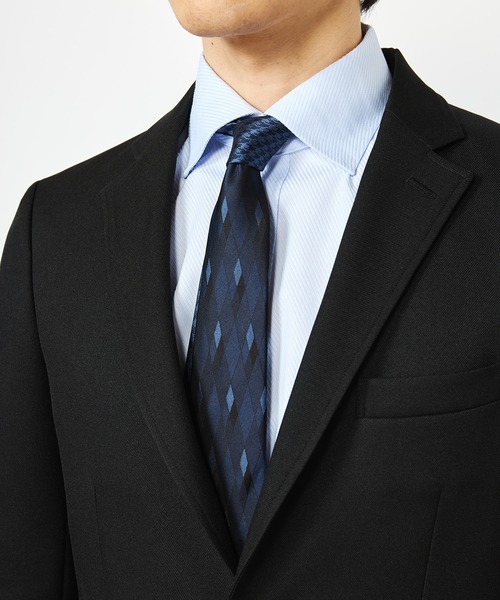 CROWDED CLOSET（クラウデッドクローゼット）の「ダイヤ/千鳥格子柄 クレリックタイ（ネクタイ・メンズ・ネイビー/シルバー/ボルドー・FREE）」の5枚目の写真