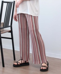 マルチストライプ柄ニットパンツ
