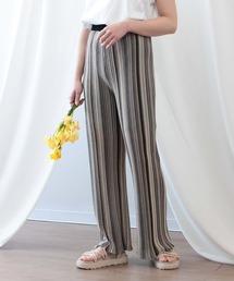マルチストライプ柄ニットパンツ