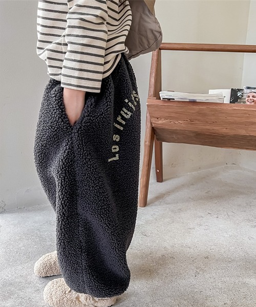 aimoha（アイモハ）の「【aimoha-KIDS-】子供服 モコモコボア裏フリーススウェットパンツ（スウェットパンツ・キッズ・ライトベージュ/ダークグレー・80/90/100/110/120/130）」の12枚目の写真