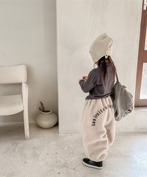 aimoha（アイモハ）の「【aimoha-KIDS-】子供服 モコモコボア裏フリーススウェットパンツ（スウェットパンツ・キッズ・ライトベージュ/ダークグレー・80/90/100/110/120/130）」の16枚目の写真
