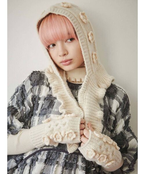 merry jenny（メリージェニー）の「おはなニットバラクラバ（ニットキャップ/ビーニー・レディース・アイボリー・FREE）」の9枚目の写真