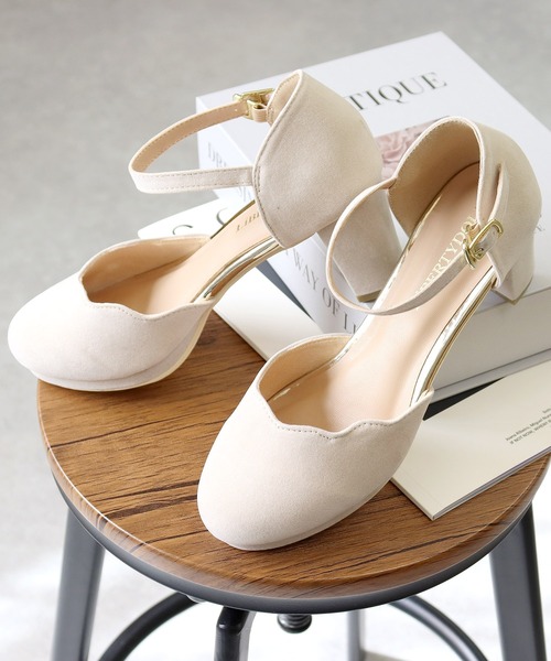 LibertyDoll(リバティードール)の「LibertyDoll/7cmチャンキーヒールスカラップパンプス(5480/MS-5480/MS5480)(パンプス・レディース・ワイン/ホワイト/ブラック/ライトブルー/アイボリー/ベージュ系その他/ダークブラウン/ブラック系その他/ベージュ/ライトグリーン/ネイビー/グレー/ブラウン/シルバー/ネイビー系1/ブラック系その他2/ピンクベージュ・S/M/LL/L/3L/SS)」の9枚目の写真