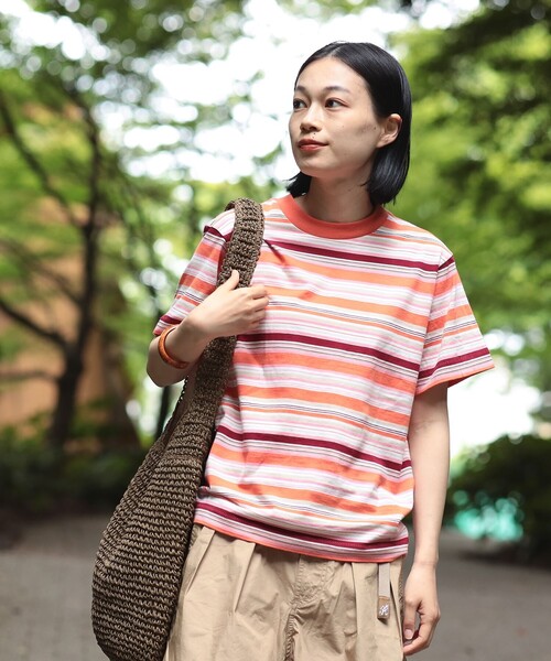 BEAMSBOY/ボーイマルチボーダークルーネックTシャツ23SS