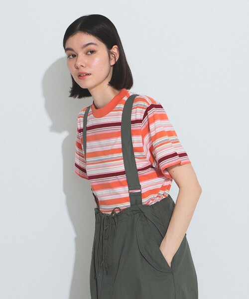 BEAMSBOY/ボーイマルチボーダークルーネックTシャツ23SS