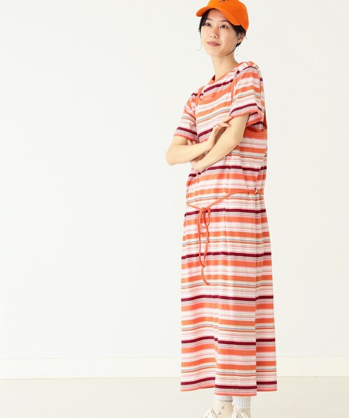 BEAMSBOY/ボーイマルチボーダークルーネックTシャツ23SS