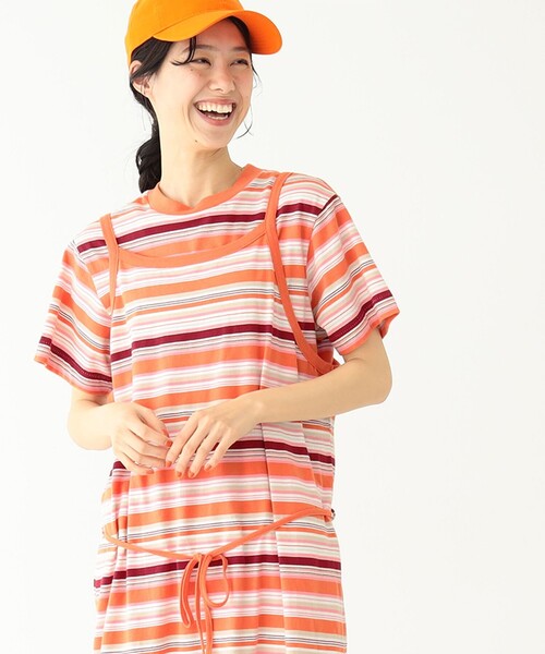 BEAMSBOY/ボーイマルチボーダークルーネックTシャツ23SS