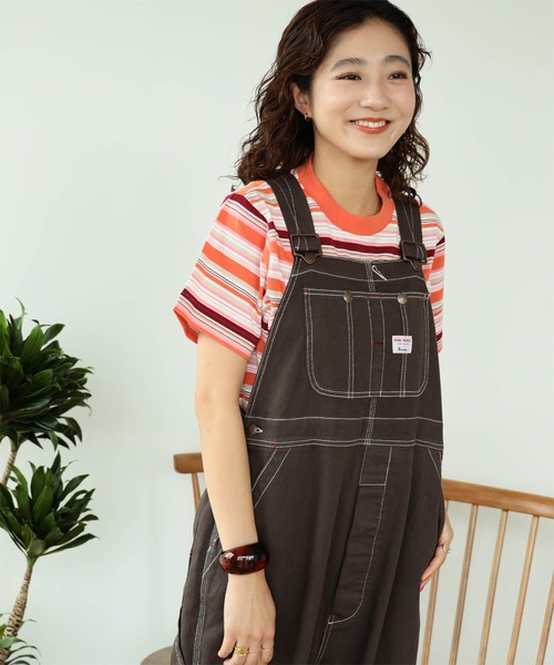 BEAMS BOY（ビームスボーイ）の「BEAMS BOY /ボーイ マルチボーダー クルーネック Tシャツ 23SS（Tシャツ/カットソー・レディース・ネイビー/オレンジ/グリーン・ONE SIZE）」の6枚目の写真