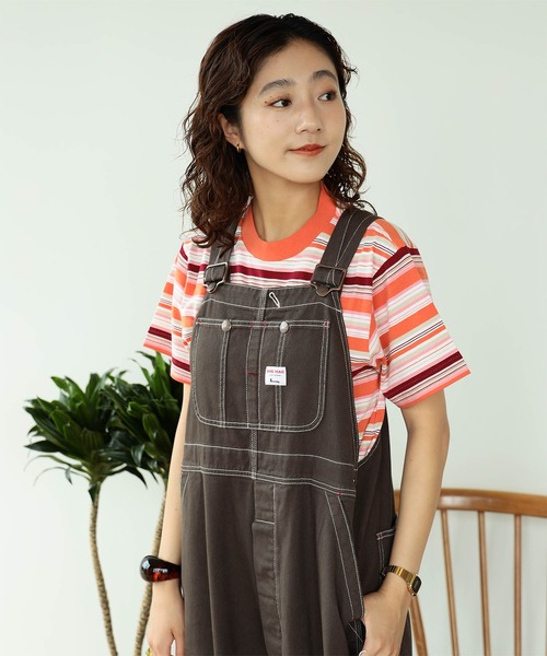 BEAMS BOY（ビームスボーイ）の「BEAMS BOY /ボーイ マルチボーダー クルーネック Tシャツ 23SS（Tシャツ/カットソー・レディース・ネイビー/オレンジ/グリーン・ONE SIZE）」の8枚目の写真