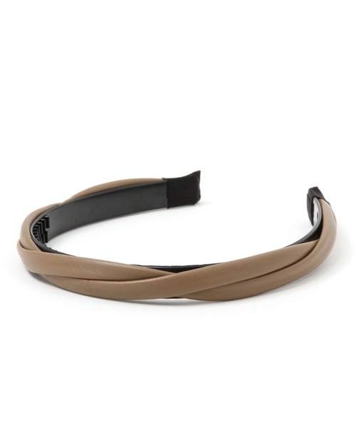 LAKOLE（ラコレ）の「フェイクレザーねじりカチューシャ / 183695（カチューシャ・レディース・ブラック/オフホワイト/サンドグレー・FREE）」の3枚目の写真