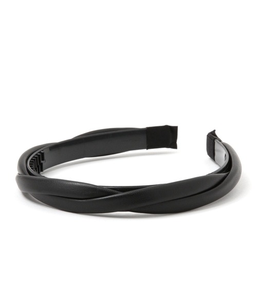 LAKOLE（ラコレ）の「フェイクレザーねじりカチューシャ / 183695（カチューシャ・レディース・ブラック/オフホワイト/サンドグレー・FREE）」の2枚目の写真