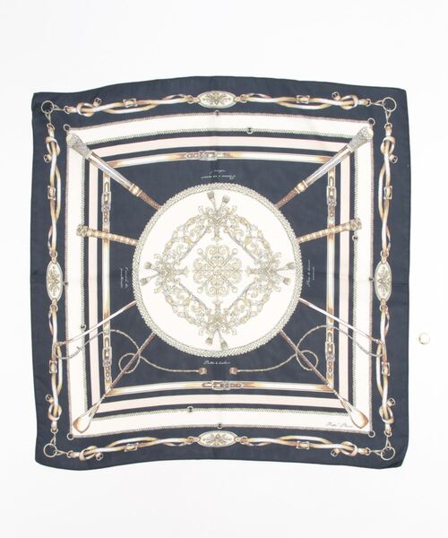 ROPE' PICNIC（ロペピクニック）の「リング付きビンテージライク柄リサイクルポリエステルスカーフ（バンダナ/スカーフ・レディース・ラベンダー/ネイビー/ブルー系その他4・FREE）」の4枚目の写真