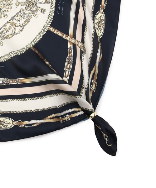 ROPE' PICNIC（ロペピクニック）の「リング付きビンテージライク柄リサイクルポリエステルスカーフ（バンダナ/スカーフ・レディース・ラベンダー/ネイビー/ブルー系その他4・FREE）」の8枚目の写真