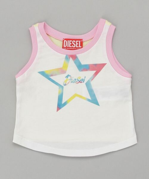DIESEL(ディーゼル)の「ベビー タンクトップ Tシャツ ロゴ(タンクトップ・キッズ・ホワイト・36M/18M/24M/12M)」の1枚目の写真