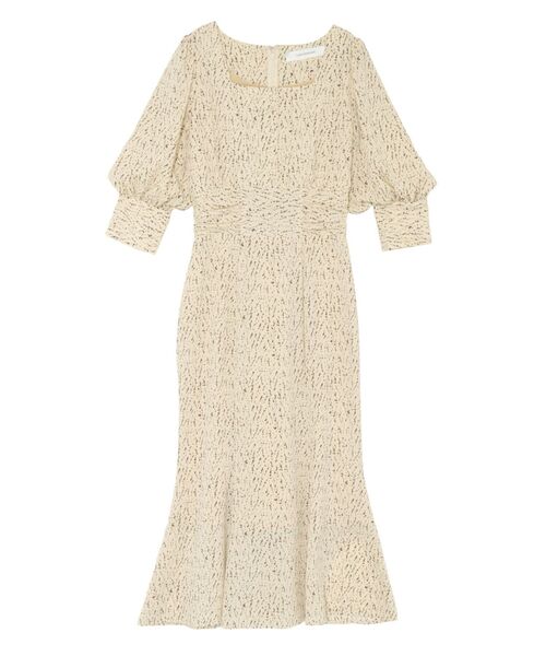 LAGUNAMOON(ラグナムーン)の「バイカラーパターンスクエアネックワンピース(ワンピース・レディース・ブラック/クリーム・SMALL/MEDIUM)」の1枚目の写真