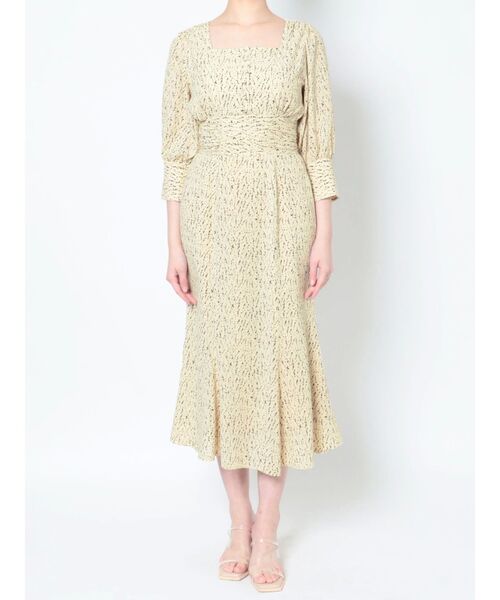 LAGUNAMOON(ラグナムーン)の「バイカラーパターンスクエアネックワンピース(ワンピース・レディース・ブラック/クリーム・SMALL/MEDIUM)」の5枚目の写真