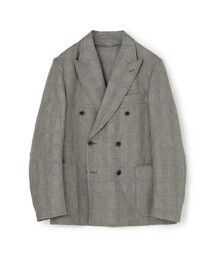 リネンウール ダブルブレステッド6Bジャケット Dormeuil Belfast