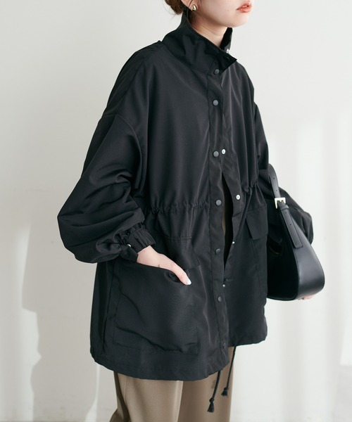 natural couture（ナチュラルクチュール）の「スタンドカラーボリュームマンパ（ブルゾン・レディース・カーキ/ブラック/アイボリー・FREE）」の3枚目の写真