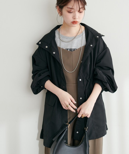 natural couture（ナチュラルクチュール）の「スタンドカラーボリュームマンパ（ブルゾン・レディース・カーキ/ブラック/アイボリー・FREE）」の14枚目の写真