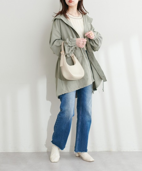 natural couture（ナチュラルクチュール）の「スタンドカラーボリュームマンパ（ブルゾン・レディース・カーキ/ブラック/アイボリー・FREE）」の21枚目の写真