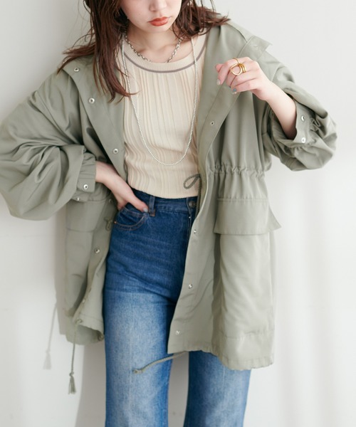 natural couture（ナチュラルクチュール）の「スタンドカラーボリュームマンパ（ブルゾン・レディース・カーキ/ブラック/アイボリー・FREE）」の18枚目の写真