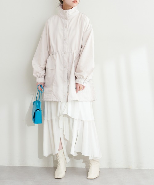 natural couture（ナチュラルクチュール）の「スタンドカラーボリュームマンパ（ブルゾン・レディース・カーキ/ブラック/アイボリー・FREE）」の7枚目の写真