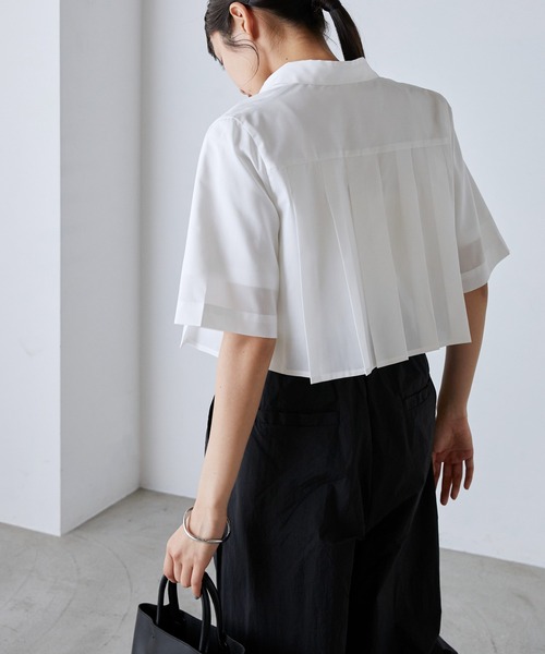 forksy.(フォルクシー)の「【forksy.】ブロードプリーツクロップド丈半袖シャツ(シャツ/ブラウス・レディース・ホワイト/ブルー/ブラック/グレー・FREE)」の21枚目の写真
